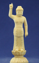 画像をギャラリービューアに読み込む, 木彫仏像　釈迦誕生仏立像身丈3.0寸桧木　ヒノキ
