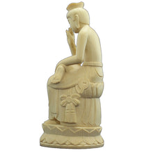 画像をギャラリービューアに読み込む, 木彫仏像 弥勒菩薩半跏像19cm桧木 ヒノキ　ひのき 1（受注生産）
