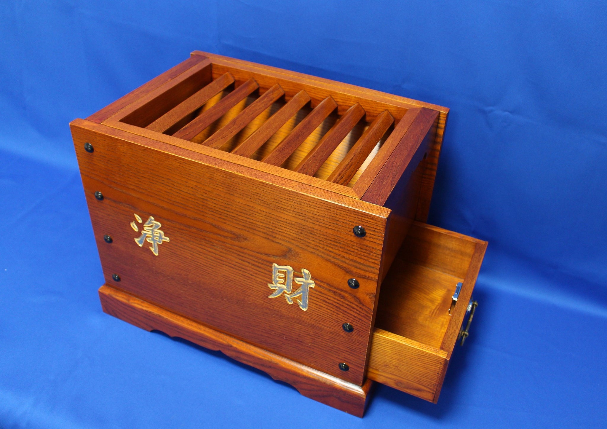 木製　仏具　箱型賽銭箱 欅木材　（受注生産）2723