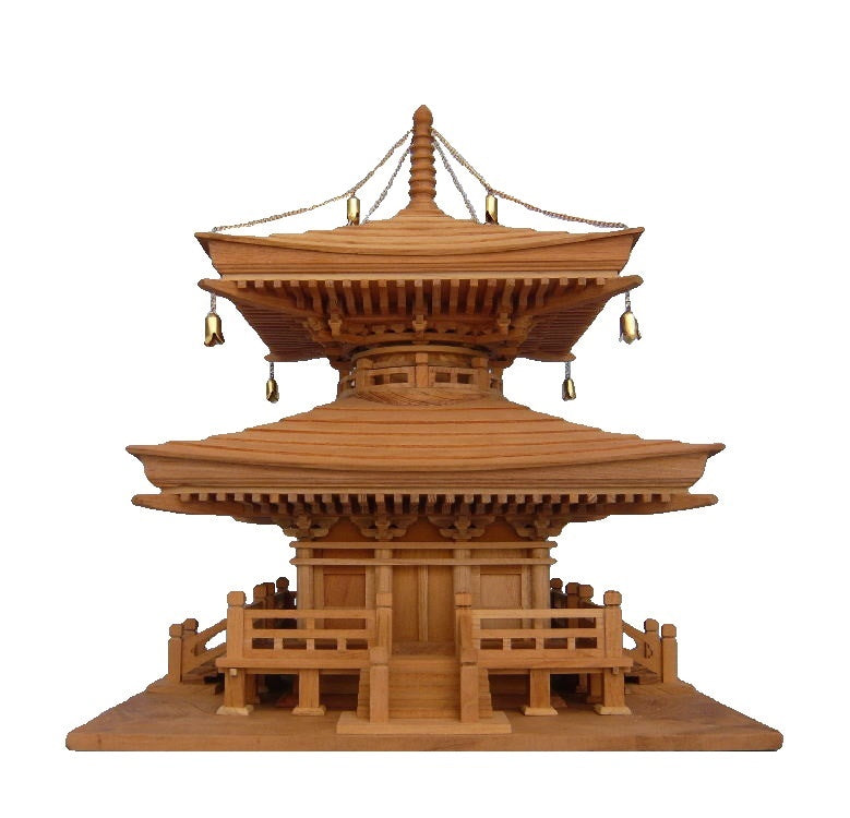 寺院用 仏具 宝塔　総高51cm,横幅45cm、奥行き45cm,欅製（受注生産）7005